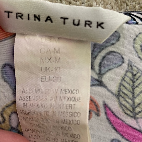 Trina Turk Jungle Beach Paisely-Print Tunic Cover-Up Size Medium Resort Vacation - Picture 6 of 6